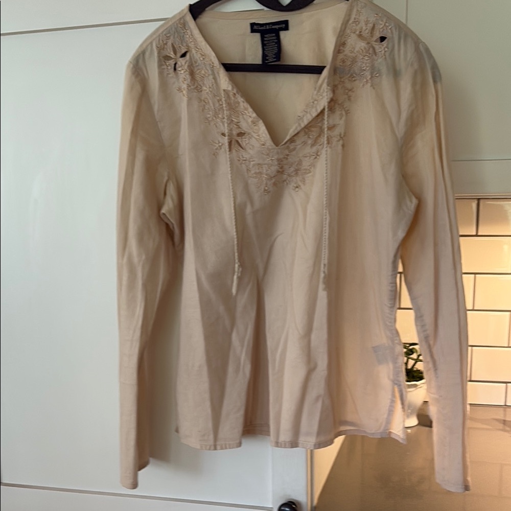 At Last Cream Embroidered Blouse